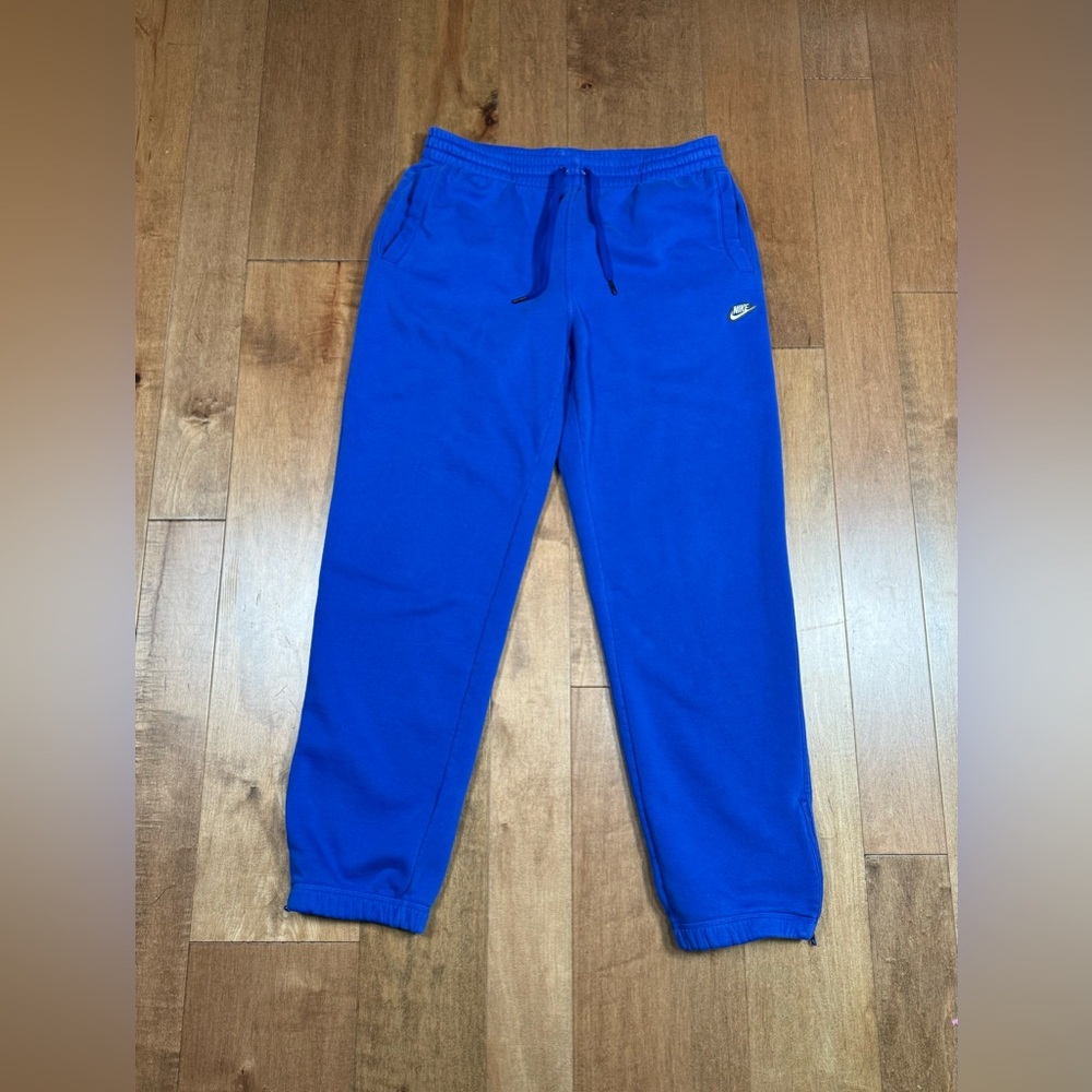 Nike Sportswear Sweatpants Joggers Blue Embroidered Logo Mens XL Vintage Zipper